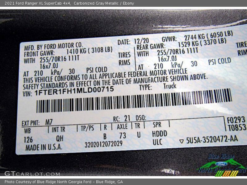 Carbonized Gray Metallic / Ebony 2021 Ford Ranger XL SuperCab 4x4