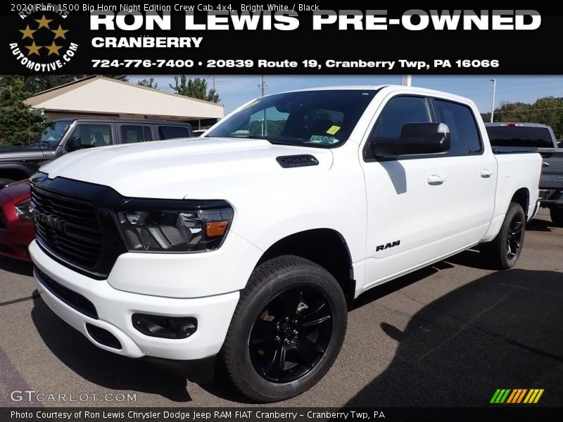 Bright White / Black 2020 Ram 1500 Big Horn Night Edition Crew Cab 4x4