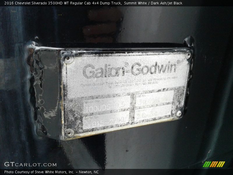 Summit White / Dark Ash/Jet Black 2016 Chevrolet Silverado 3500HD WT Regular Cab 4x4 Dump Truck