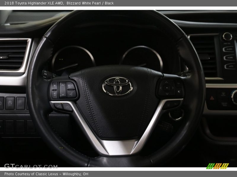 Blizzard White Pearl / Black 2018 Toyota Highlander XLE AWD