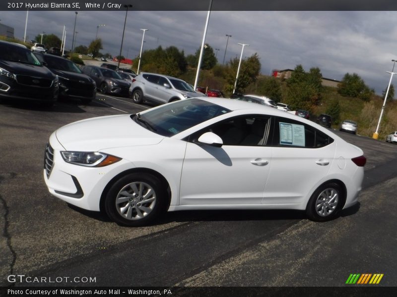 White / Gray 2017 Hyundai Elantra SE