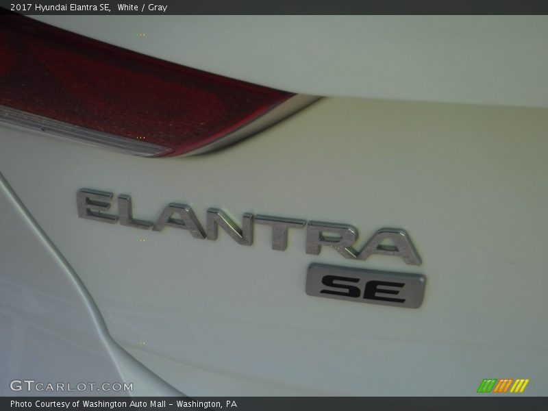 White / Gray 2017 Hyundai Elantra SE