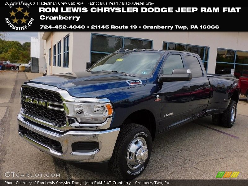 Patriot Blue Pearl / Black/Diesel Gray 2022 Ram 3500 Tradesman Crew Cab 4x4