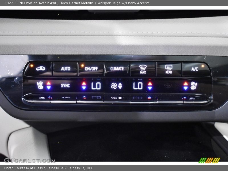 Controls of 2022 Envision Avenir AWD