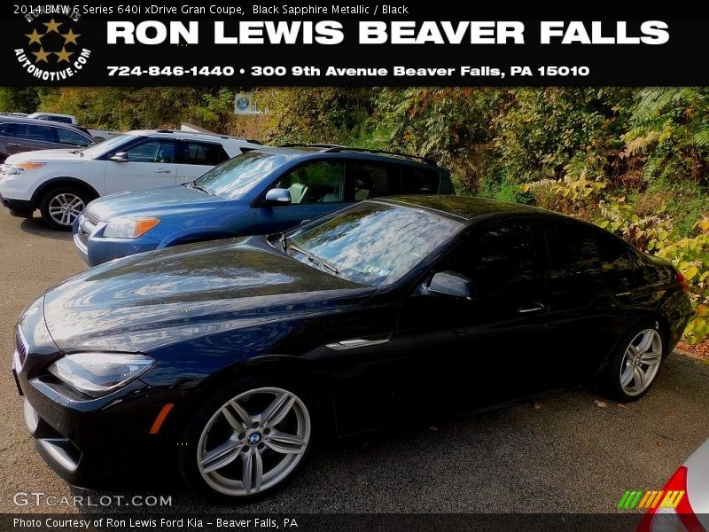 Black Sapphire Metallic / Black 2014 BMW 6 Series 640i xDrive Gran Coupe