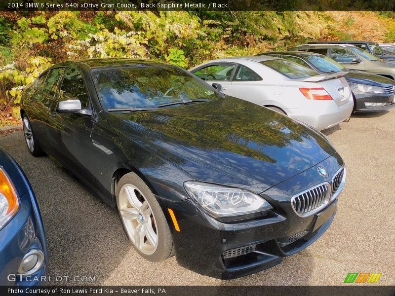 Black Sapphire Metallic / Black 2014 BMW 6 Series 640i xDrive Gran Coupe