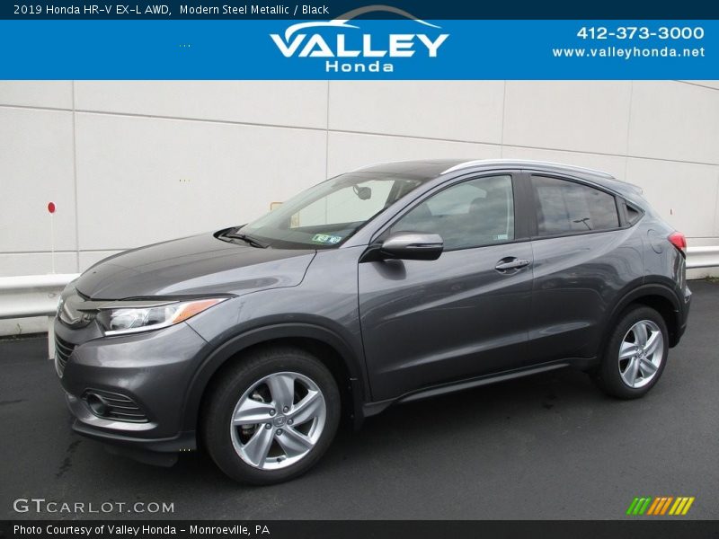 Modern Steel Metallic / Black 2019 Honda HR-V EX-L AWD