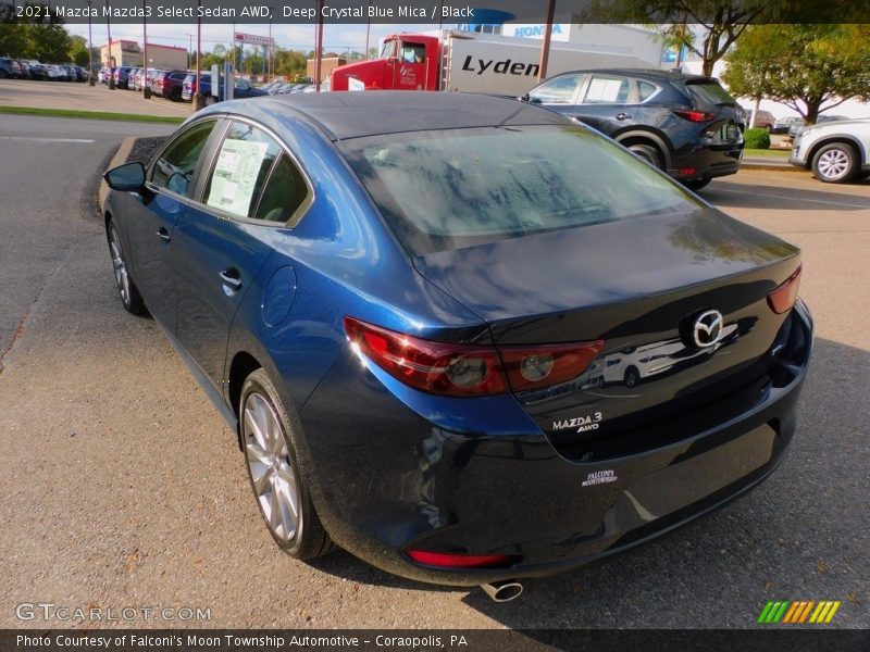 Deep Crystal Blue Mica / Black 2021 Mazda Mazda3 Select Sedan AWD