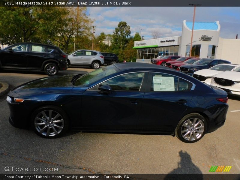 Deep Crystal Blue Mica / Black 2021 Mazda Mazda3 Select Sedan AWD