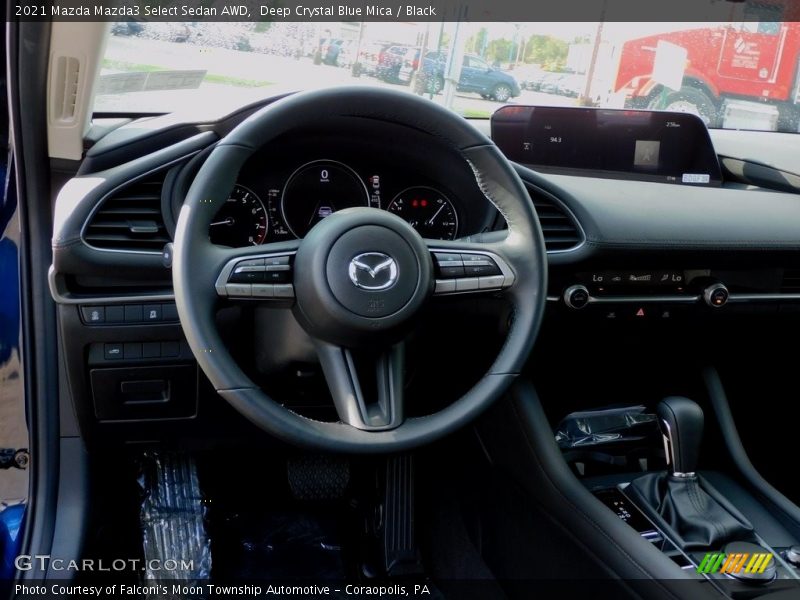 Deep Crystal Blue Mica / Black 2021 Mazda Mazda3 Select Sedan AWD