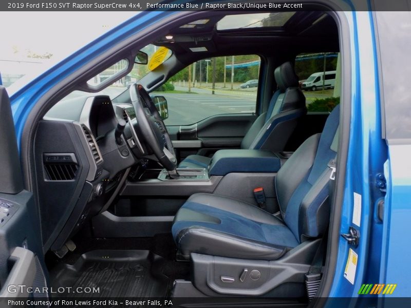  2019 F150 SVT Raptor SuperCrew 4x4 Raptor Black/Unique Blue Accent Interior