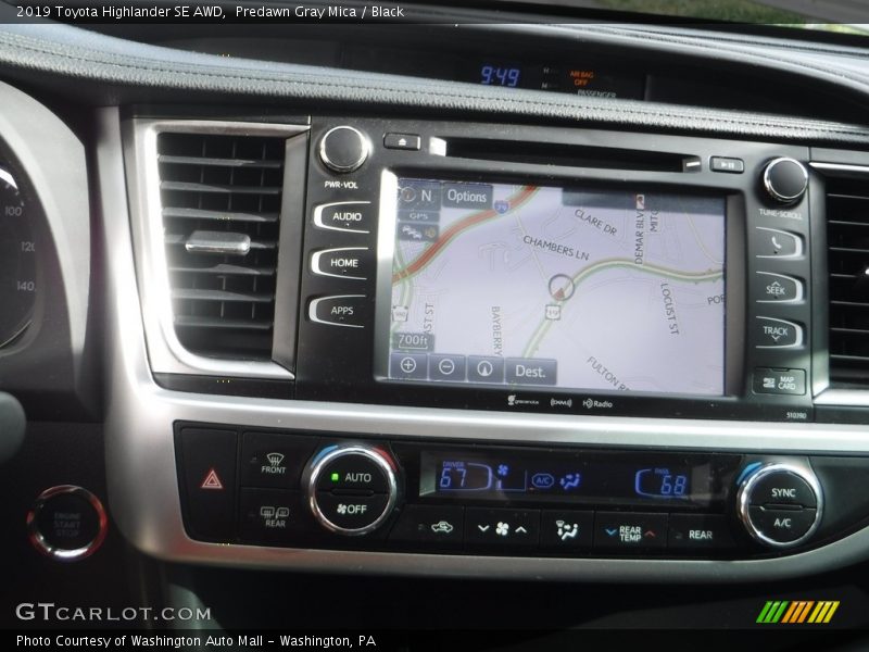 Predawn Gray Mica / Black 2019 Toyota Highlander SE AWD