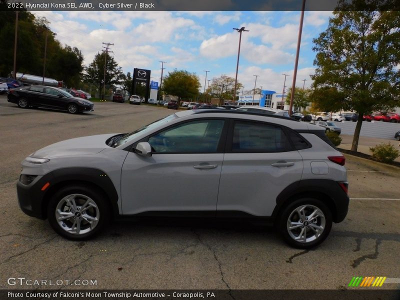 Cyber Silver / Black 2022 Hyundai Kona SEL AWD