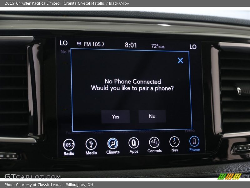 Granite Crystal Metallic / Black/Alloy 2019 Chrysler Pacifica Limited