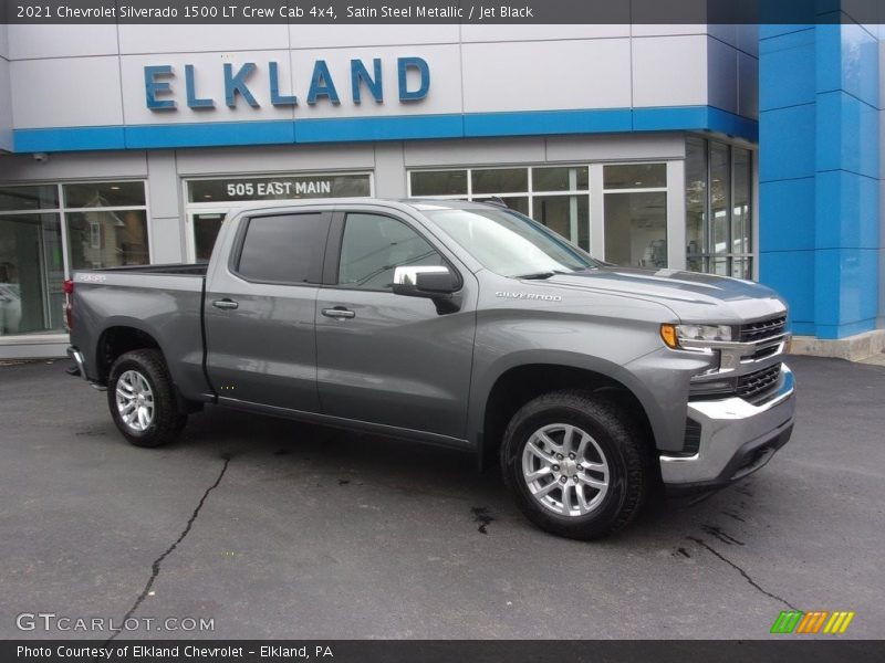 Satin Steel Metallic / Jet Black 2021 Chevrolet Silverado 1500 LT Crew Cab 4x4