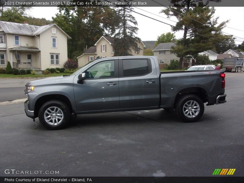Satin Steel Metallic / Jet Black 2021 Chevrolet Silverado 1500 LT Crew Cab 4x4