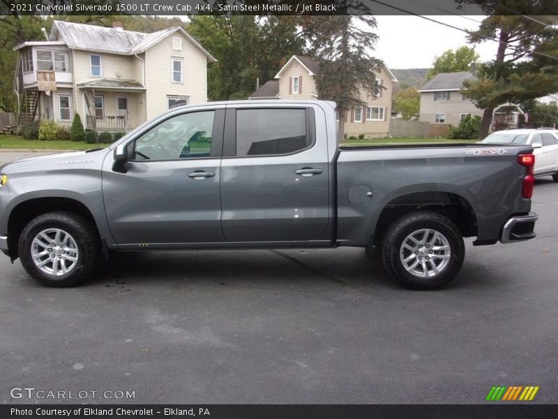 Satin Steel Metallic / Jet Black 2021 Chevrolet Silverado 1500 LT Crew Cab 4x4