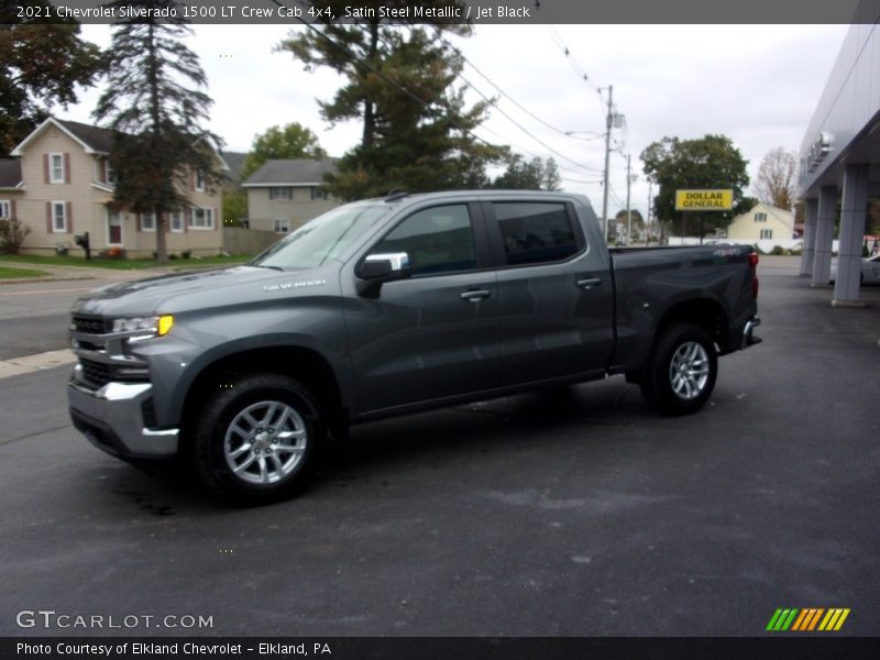 Satin Steel Metallic / Jet Black 2021 Chevrolet Silverado 1500 LT Crew Cab 4x4