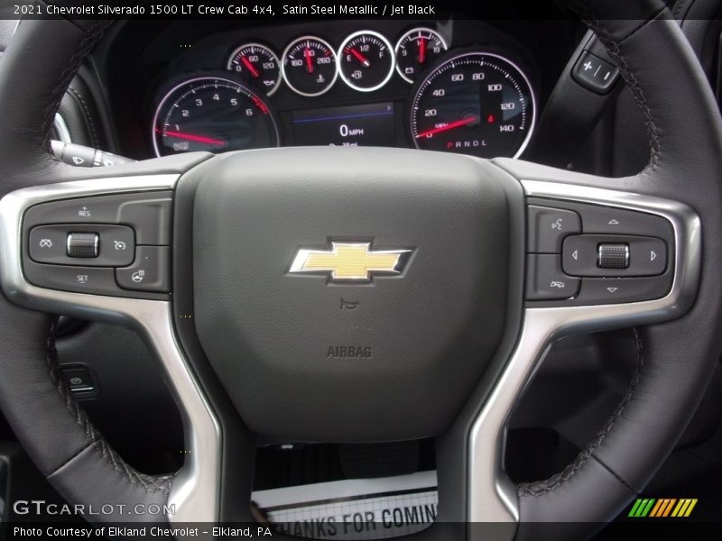 Satin Steel Metallic / Jet Black 2021 Chevrolet Silverado 1500 LT Crew Cab 4x4