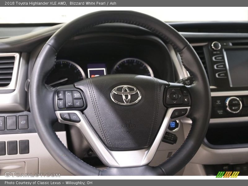 Blizzard White Pearl / Ash 2018 Toyota Highlander XLE AWD