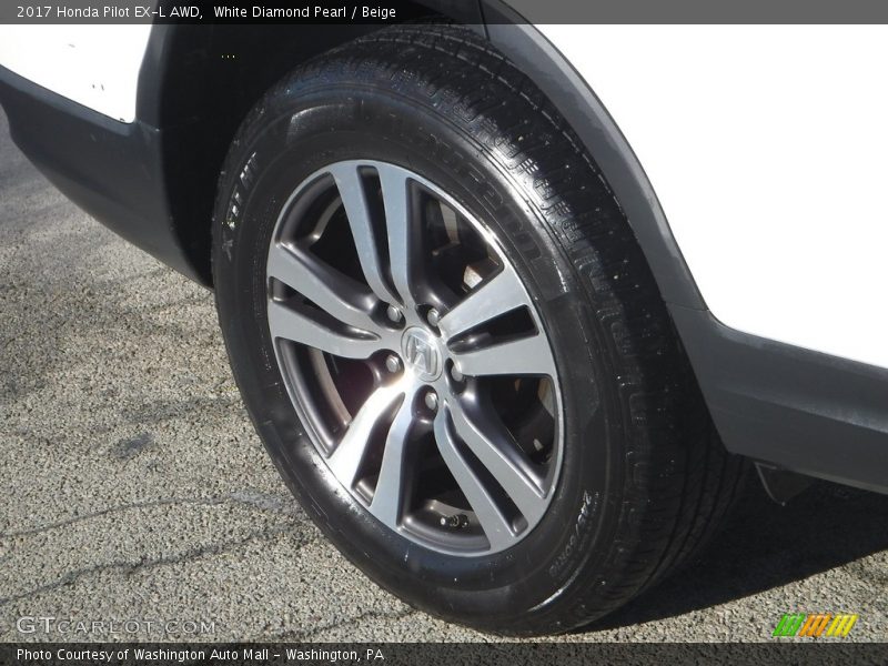 White Diamond Pearl / Beige 2017 Honda Pilot EX-L AWD