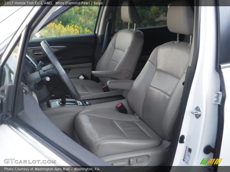 White Diamond Pearl / Beige 2017 Honda Pilot EX-L AWD