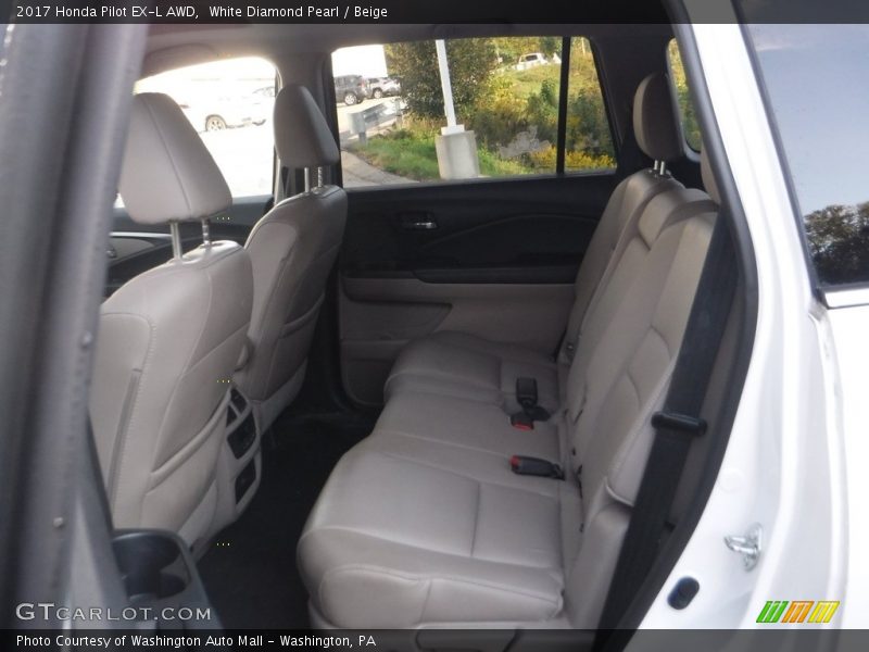White Diamond Pearl / Beige 2017 Honda Pilot EX-L AWD