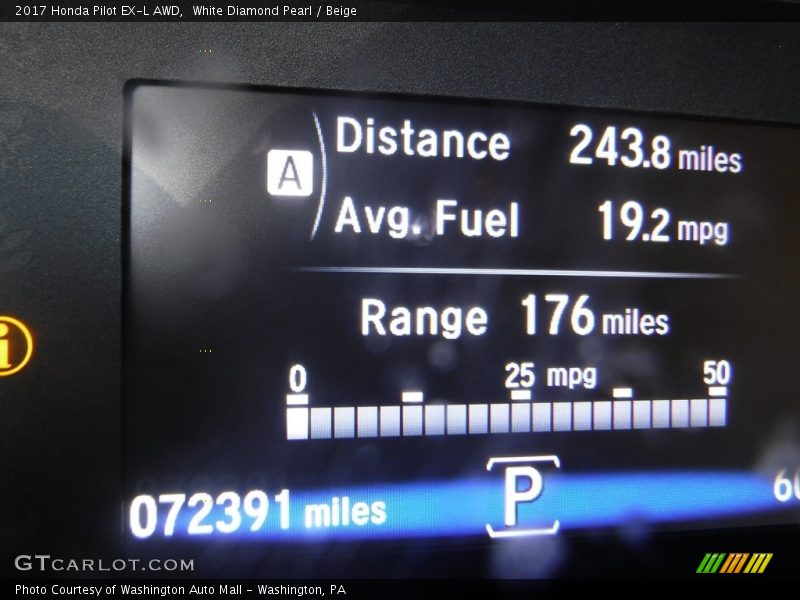White Diamond Pearl / Beige 2017 Honda Pilot EX-L AWD