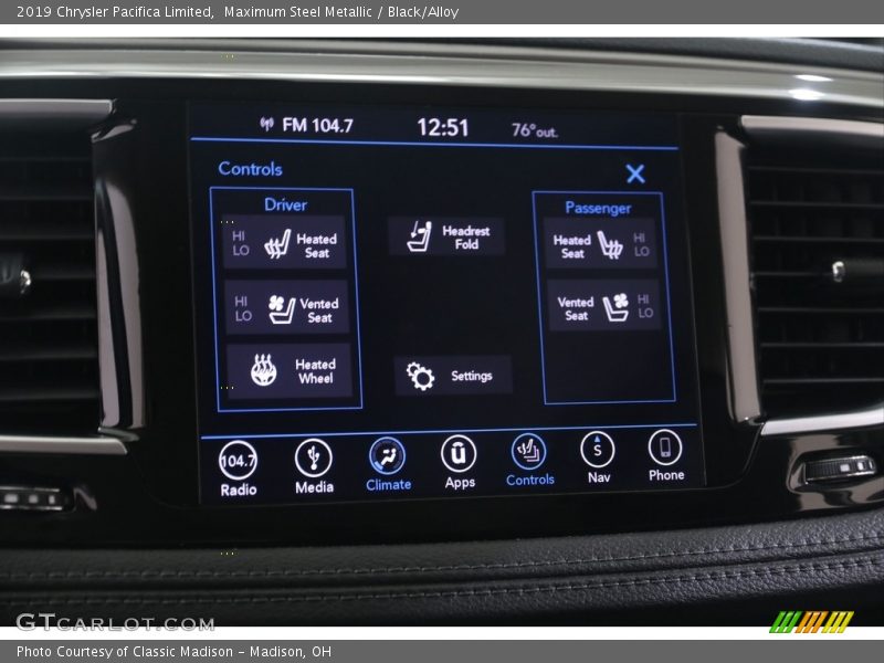 Maximum Steel Metallic / Black/Alloy 2019 Chrysler Pacifica Limited