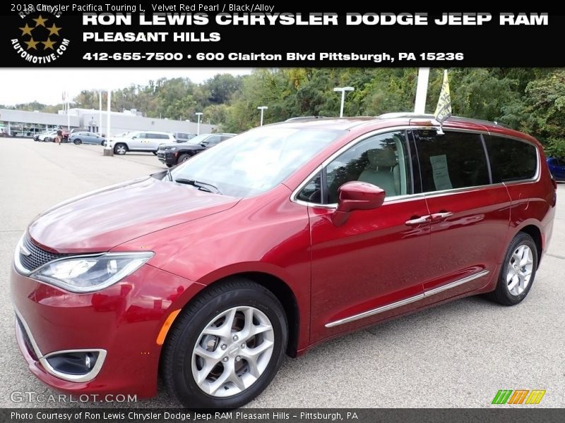 Velvet Red Pearl / Black/Alloy 2018 Chrysler Pacifica Touring L