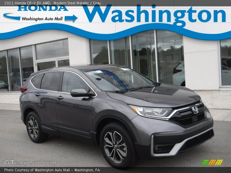Modern Steel Metallic / Gray 2021 Honda CR-V EX AWD