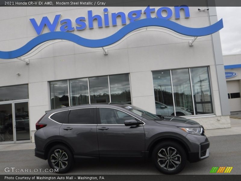 Modern Steel Metallic / Gray 2021 Honda CR-V EX AWD