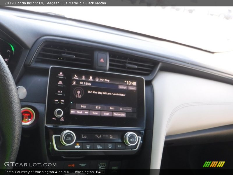 Aegean Blue Metallic / Black Mocha 2019 Honda Insight EX