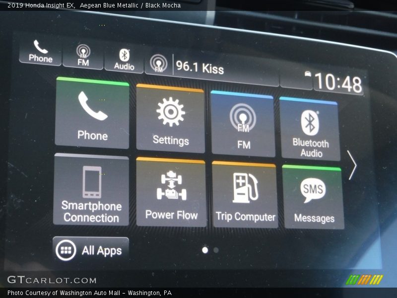 Aegean Blue Metallic / Black Mocha 2019 Honda Insight EX