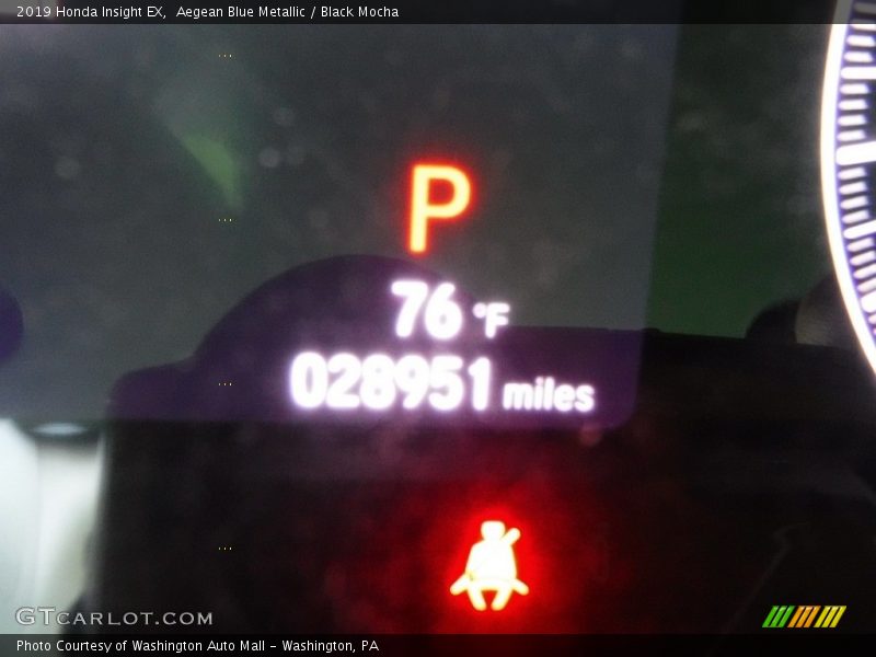 Aegean Blue Metallic / Black Mocha 2019 Honda Insight EX