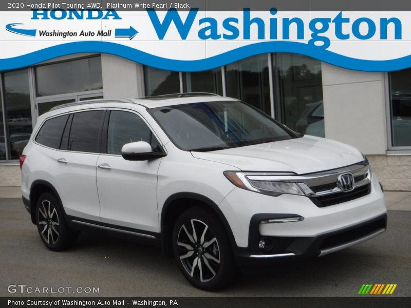 Platinum White Pearl / Black 2020 Honda Pilot Touring AWD