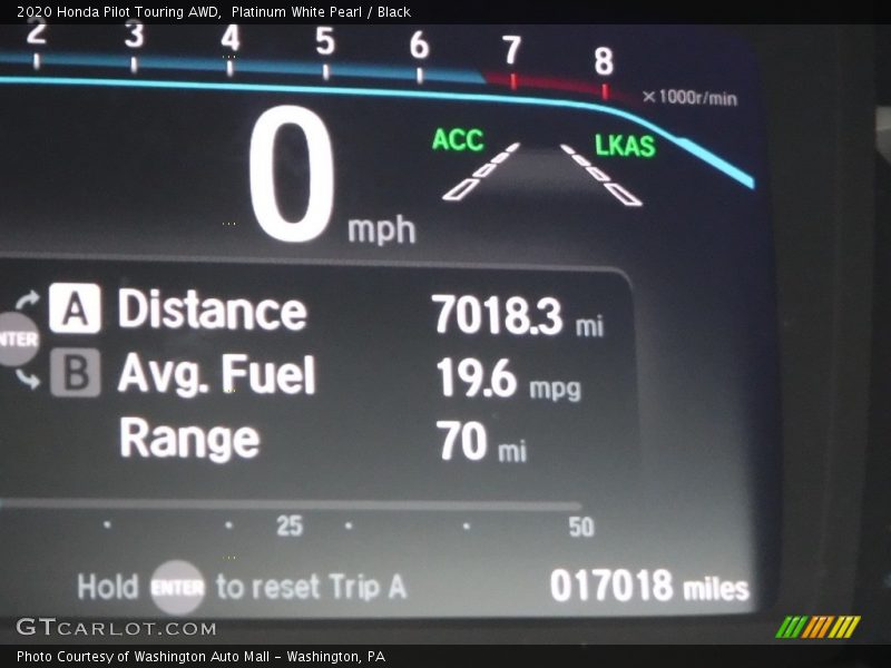 Platinum White Pearl / Black 2020 Honda Pilot Touring AWD