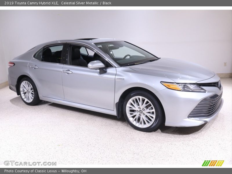 Celestial Silver Metallic / Black 2019 Toyota Camry Hybrid XLE