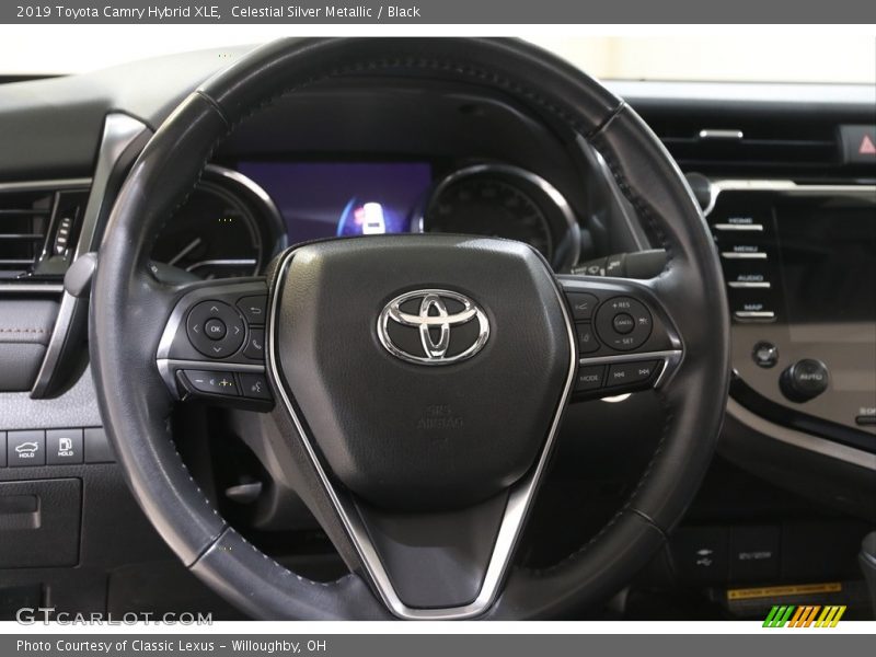 Celestial Silver Metallic / Black 2019 Toyota Camry Hybrid XLE