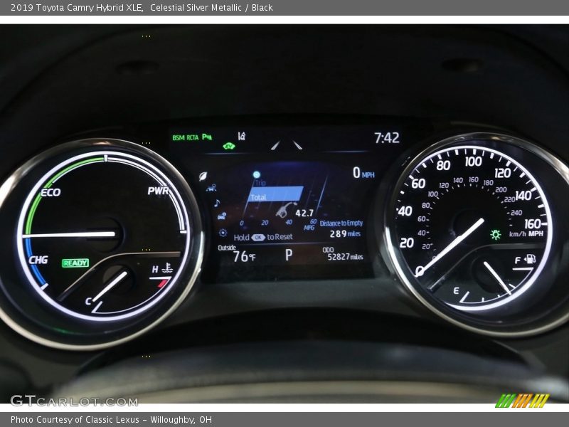 Celestial Silver Metallic / Black 2019 Toyota Camry Hybrid XLE