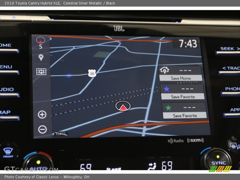 Celestial Silver Metallic / Black 2019 Toyota Camry Hybrid XLE