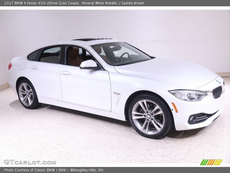 Mineral White Metallic / Saddle Brown 2017 BMW 4 Series 430i xDrive Gran Coupe