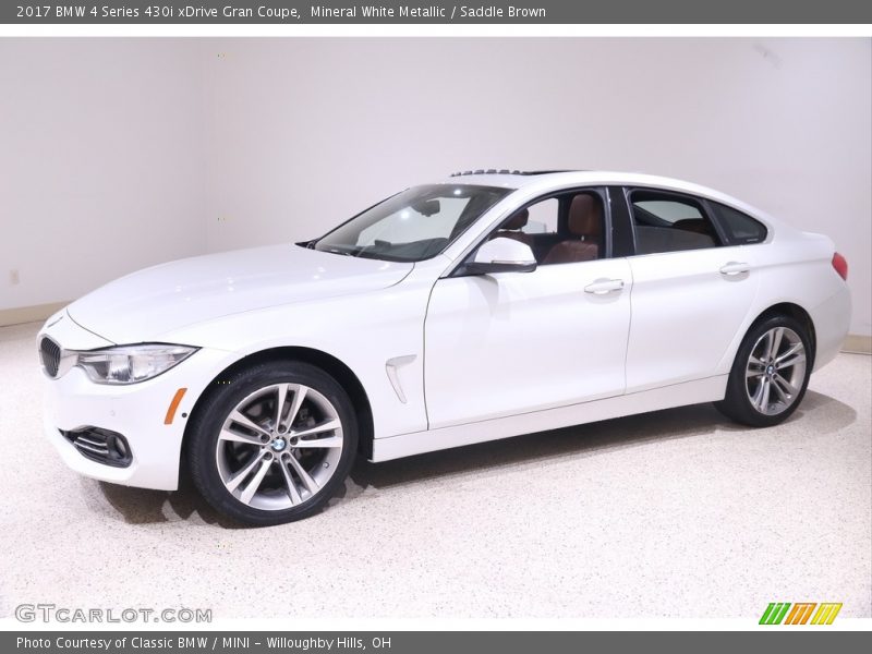 Mineral White Metallic / Saddle Brown 2017 BMW 4 Series 430i xDrive Gran Coupe