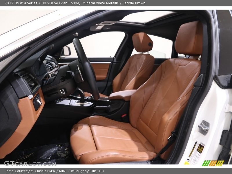 Mineral White Metallic / Saddle Brown 2017 BMW 4 Series 430i xDrive Gran Coupe