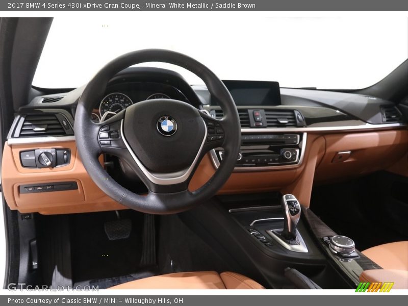 Mineral White Metallic / Saddle Brown 2017 BMW 4 Series 430i xDrive Gran Coupe