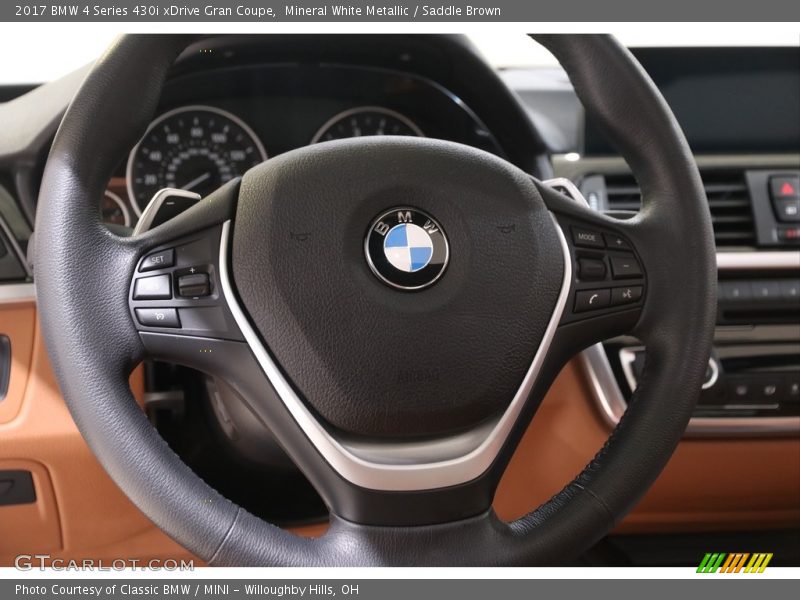 Mineral White Metallic / Saddle Brown 2017 BMW 4 Series 430i xDrive Gran Coupe