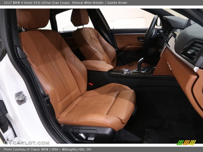 Mineral White Metallic / Saddle Brown 2017 BMW 4 Series 430i xDrive Gran Coupe