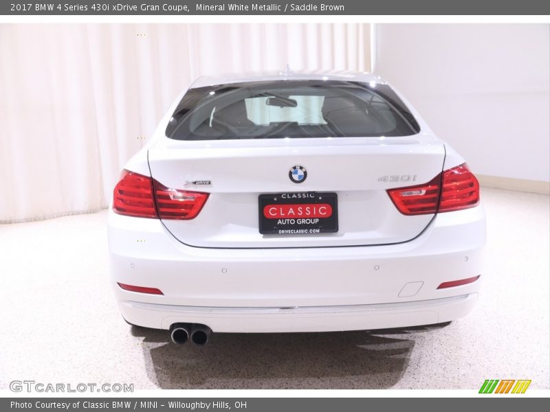 Mineral White Metallic / Saddle Brown 2017 BMW 4 Series 430i xDrive Gran Coupe