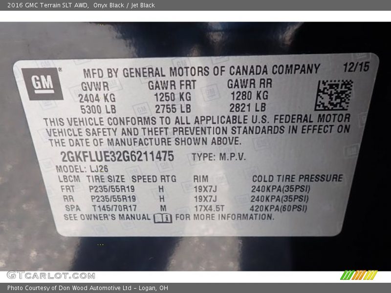 Onyx Black / Jet Black 2016 GMC Terrain SLT AWD