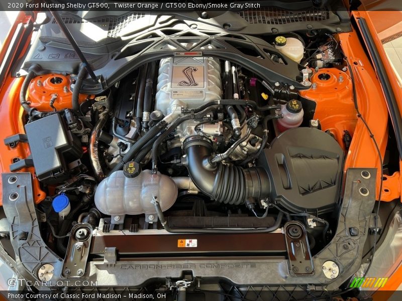  2020 Mustang Shelby GT500 Engine - 5.2 Liter Supercharged DOHC 32-Valve Ti-VCT Cross Plane Crank V8